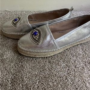 INC Espadrilles , Silver, Size 8.5 Only Worn Twice!
